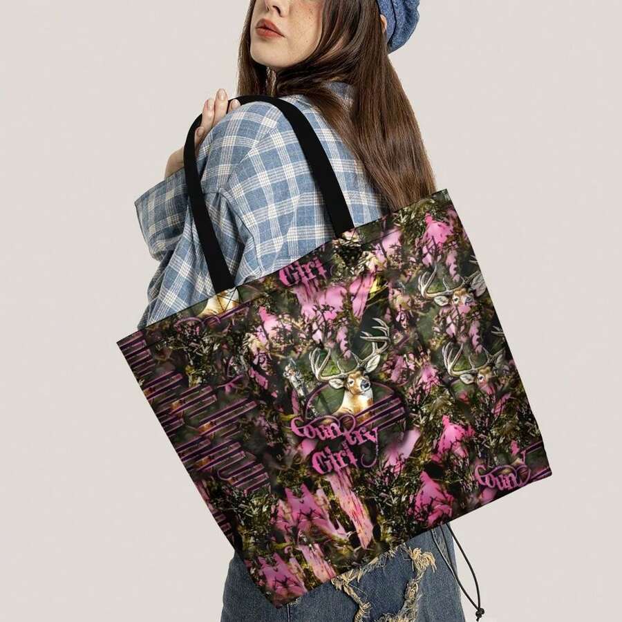 Hunting And Outdoor Shop - Pink Camo Deer Hunting Tote Bag