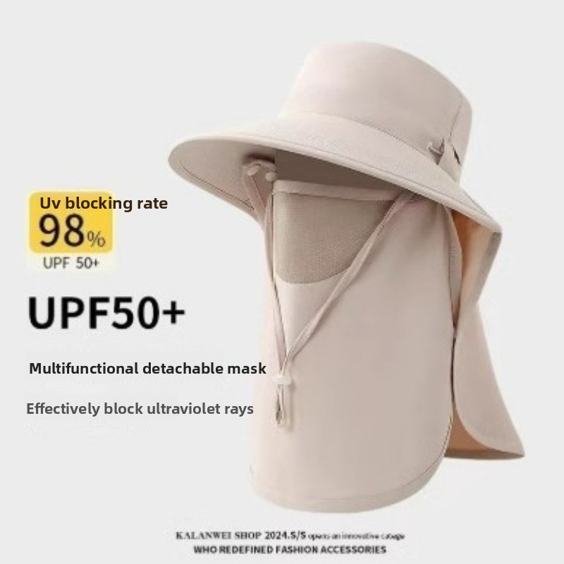 Summer Sun Hats with Face Mask - مراجعة Hunting Fishing Outdoor وسعره
