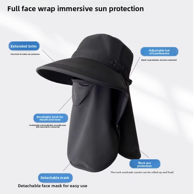 Summer Sun Hats with Face Mask - مراجعة Hunting Fishing Outdoor وسعره
