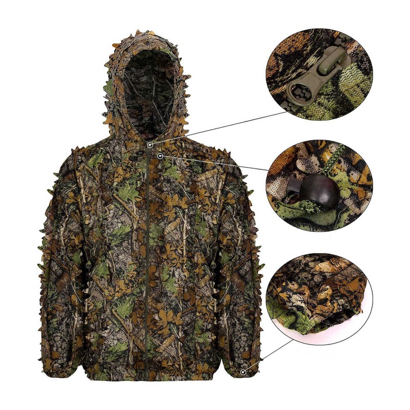 3D  Leafy Bionic Camouflage Hu - مراجعة Hunting Outdoor Clothing وسعره