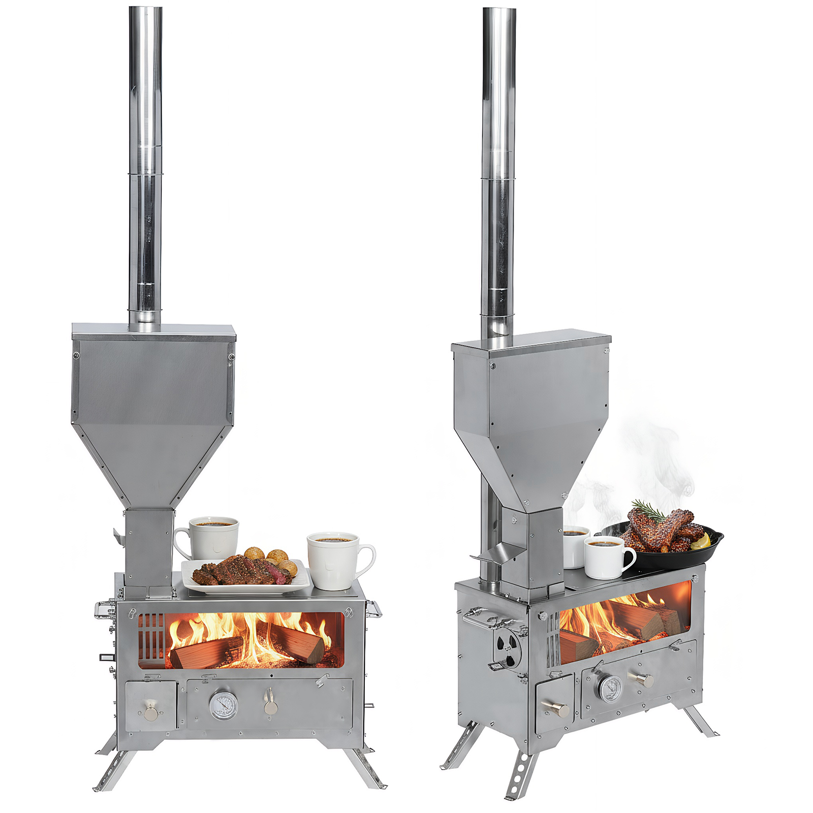 Portable Wood-Burning Camp Sto - مراجعة Hunting Fishing Outdoor وسعره
