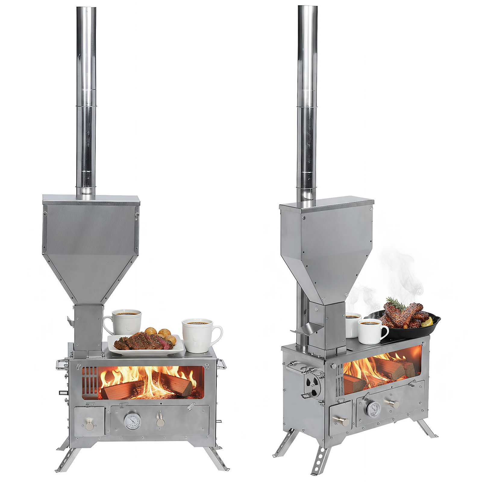 Portable Wood-Burning Camp Sto - مراجعة Hunting Fishing Outdoor وسعره