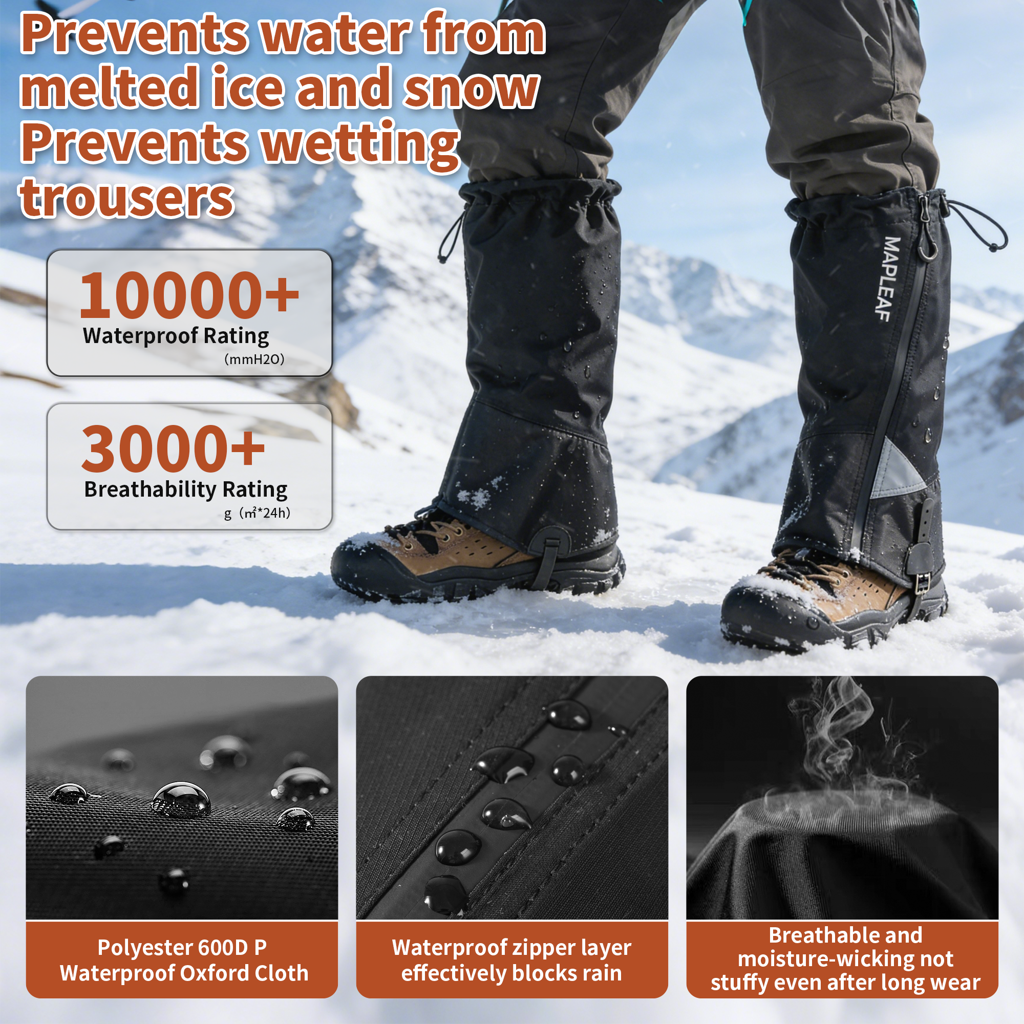 MAPLEAF Waterproof Leg Gaiters - مراجعة Hunting Fishing Outdoor وسعره