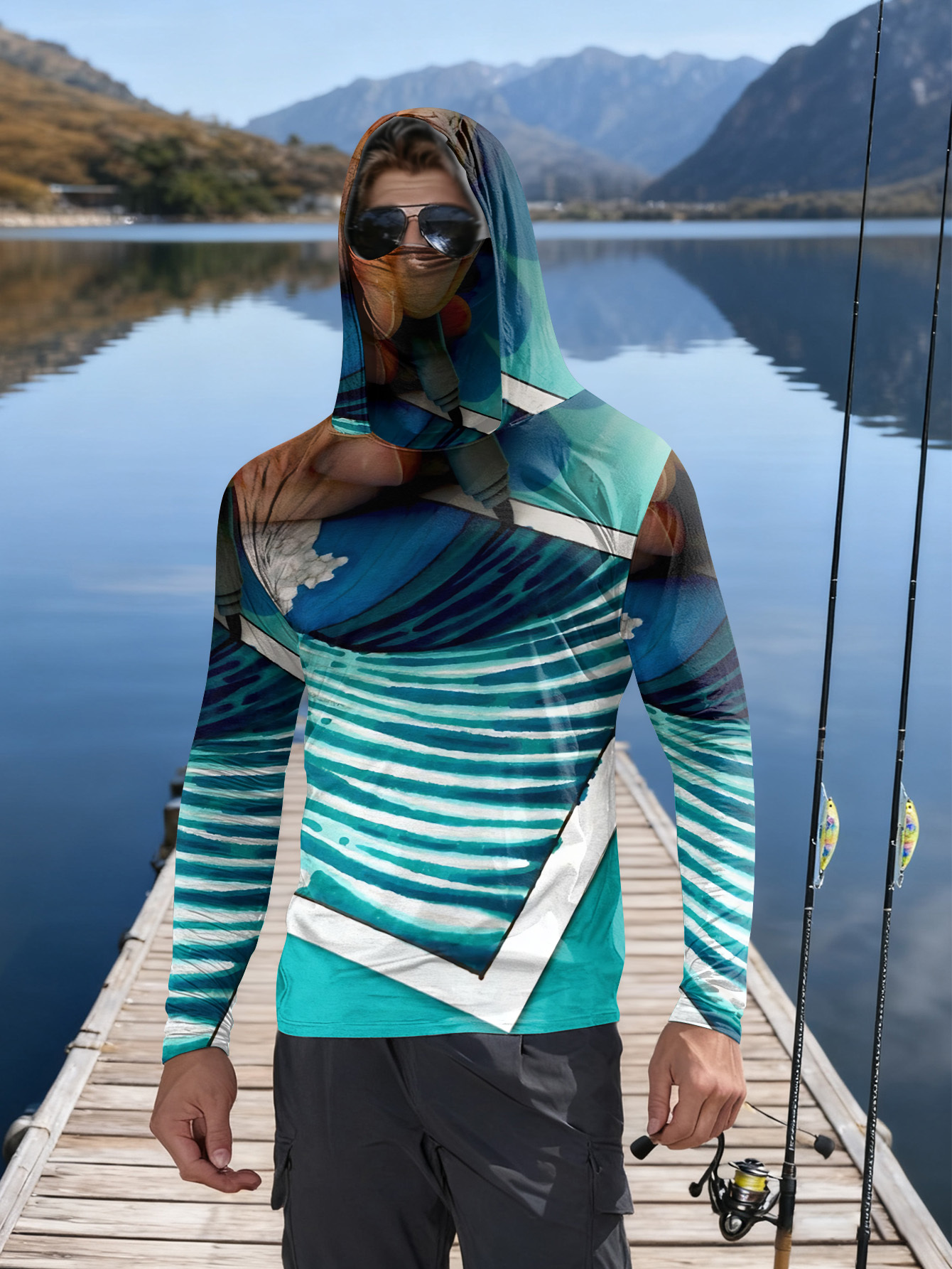 Fishing hooded sweatshirt men' - مراجعة Hunting Fishing Outdoor وسعره