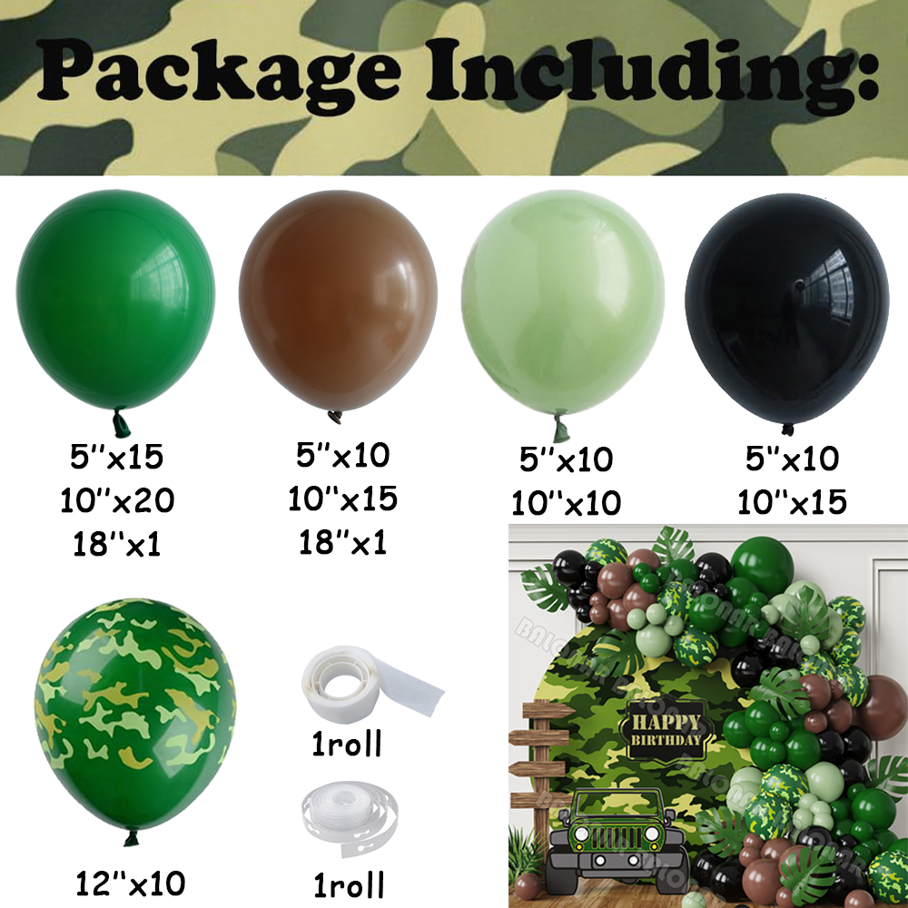 115/119pcs Green Camouflage Ba - مراجعة Hunting And Camping In Jungle وسعره
