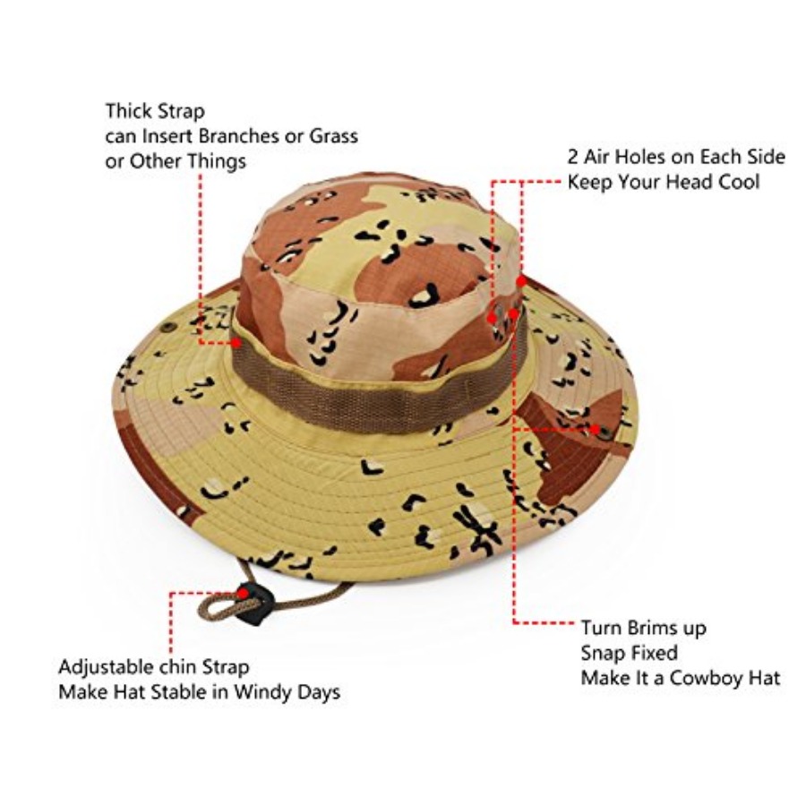 Outdoor Wide Brim Sun Protect  - مراجعة Hunting And Camping In Jungle وسعره