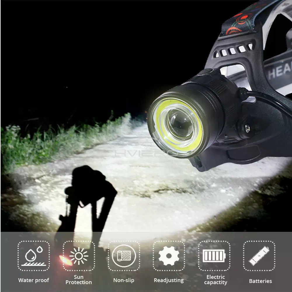 T6 Cob Torch Flashlight Head L - مراجعة Hunting Outdoor Jobs وسعره