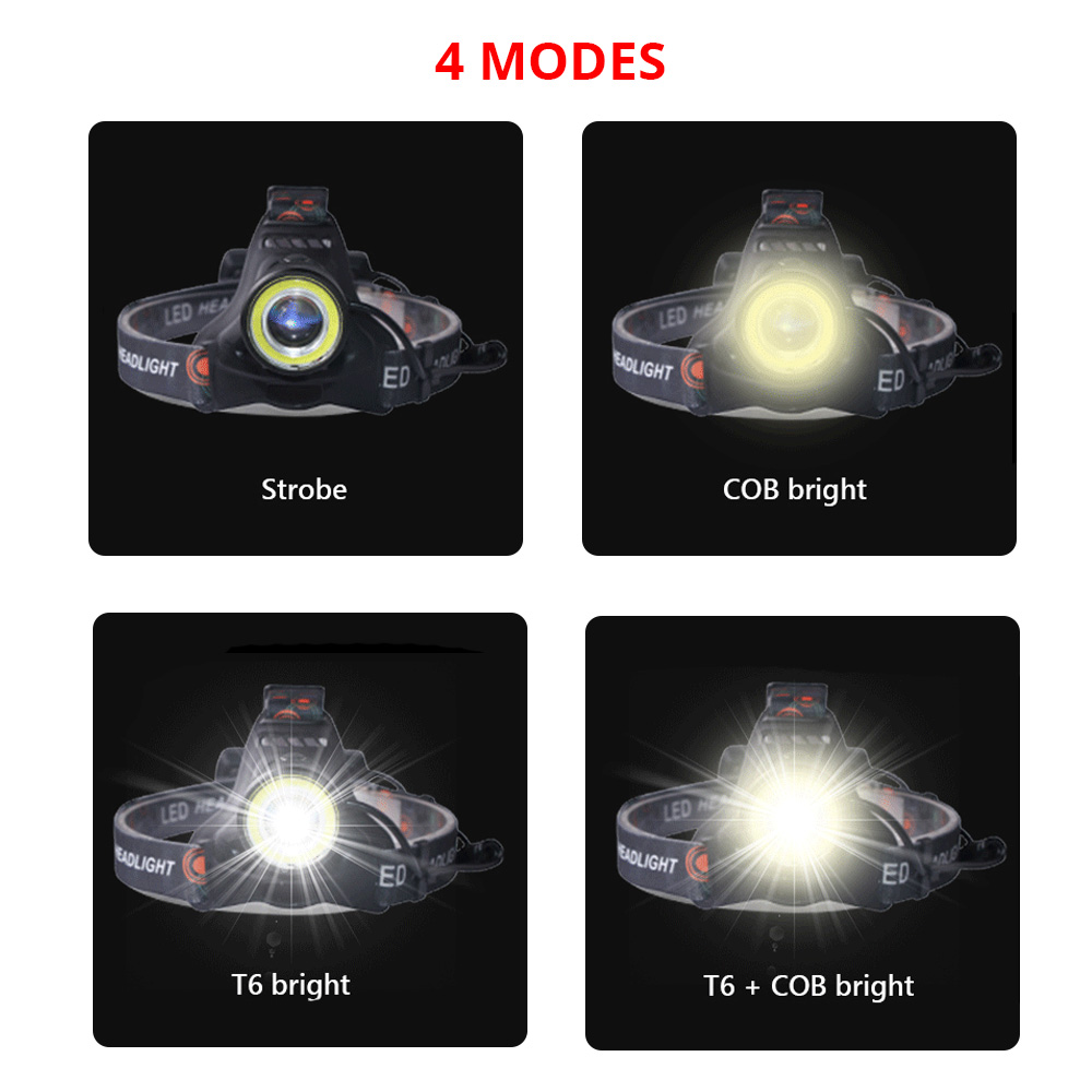 T6 Cob Torch Flashlight Head L - مراجعة Hunting Outdoor Jobs وسعره