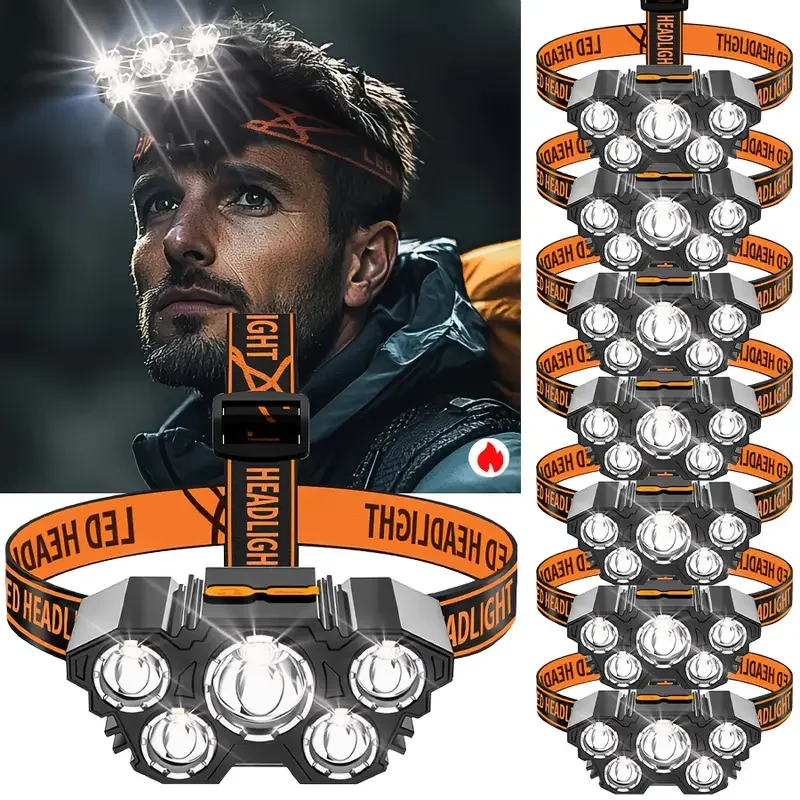 Portable 5LED Outdoor Headlamp - مراجعة Hunting Fishing Outdoor وسعره