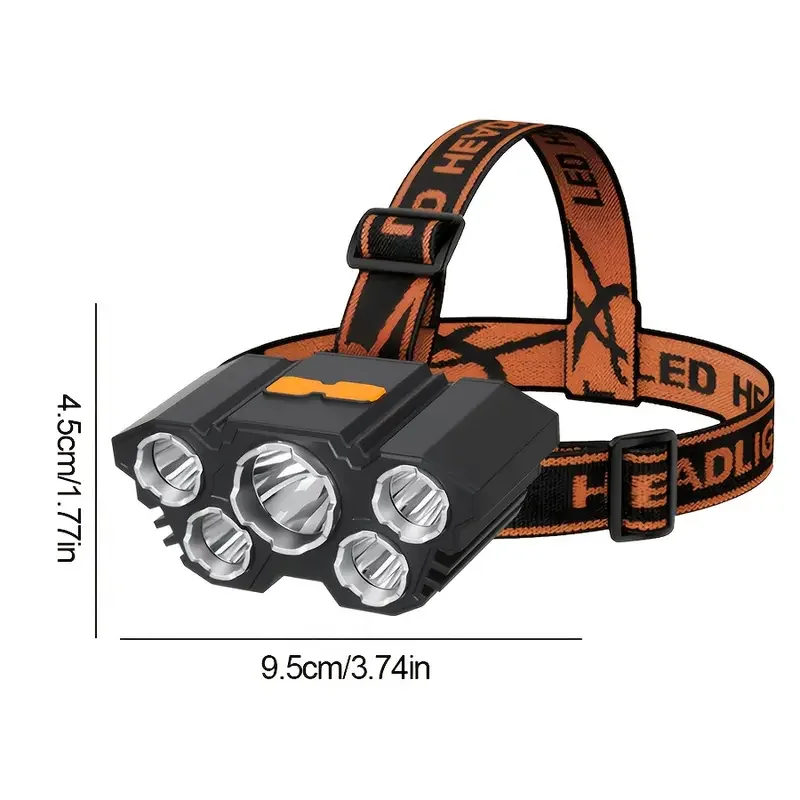 Portable 5LED Outdoor Headlamp - مراجعة Hunting Fishing Outdoor وسعره